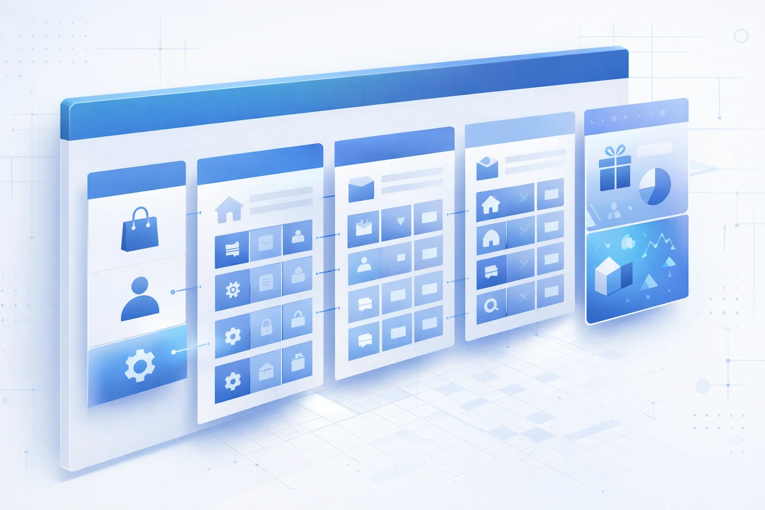 Mega menü tasarımı - çok sütunlu navigasyon, kategori organizasyonu, dropdown panel gösterimi