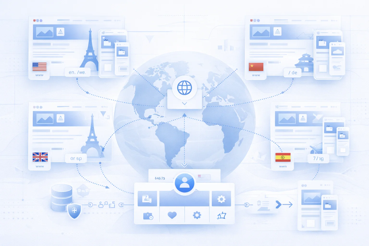 Çok dilli site mimarisi - URL yapısı, hreflang, dil seçici, çeviri yönetimi gösterimi